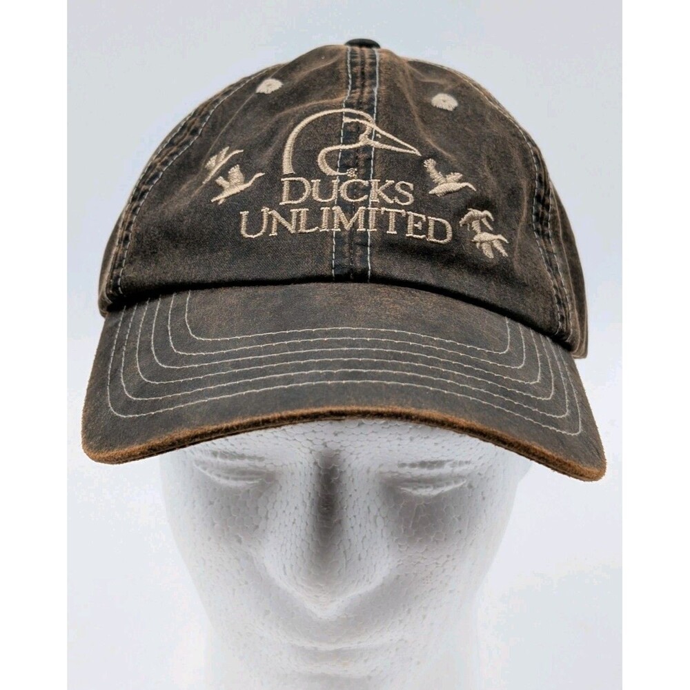Vintage Ducks Unlimited DU Leader Hat K Products Brown Weathered Cotton Cap EUC